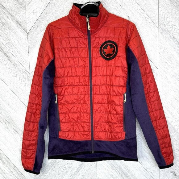 Patagonia Mens Size Small Nano Puff Hybrid Fleece Jacket Full Zip Red Purple - Picture 1 of 8